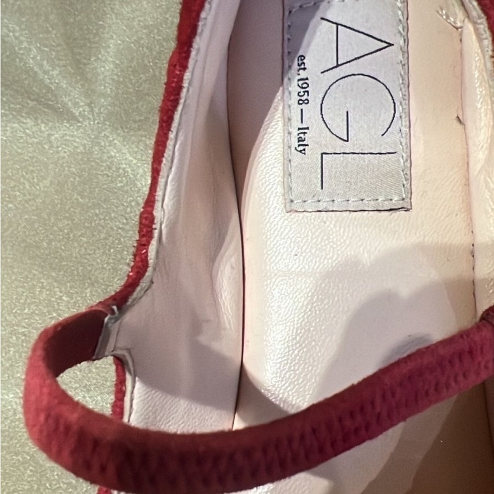 AGL Red Studded Mary Jane Ballet Flats – Nwt Multiple Sizes made in Italy - Picture 6 of 7